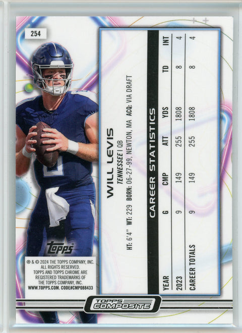2024 Topps Cosmic Chrome #254 Will Levis Scope Prizm