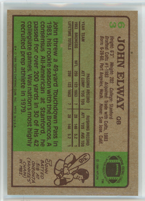 1984 Topps #63 John Elway