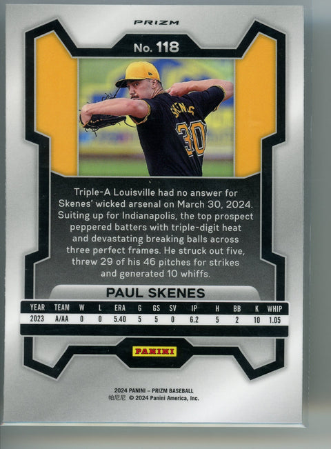 2024 Panini Prizm #118 Paul Skenes Silver Prizm