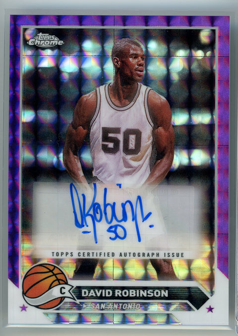 2024 Topps Chrome #CG-DR David Robinson Purple Geometric Refractor Auto