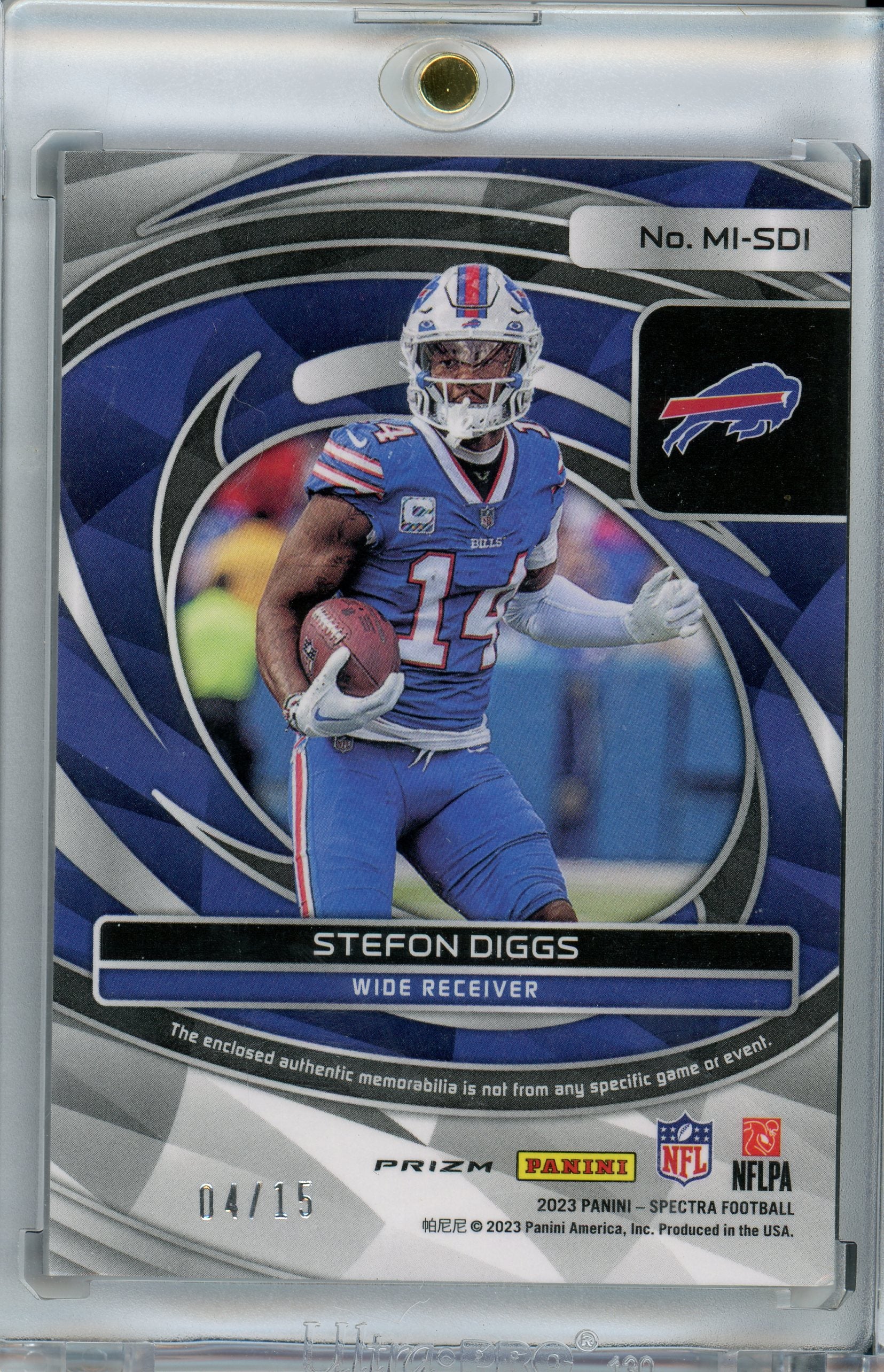 2023 Panini Spectra #MI-SDI Stefon Diggs Max Impact Pink Patch /15