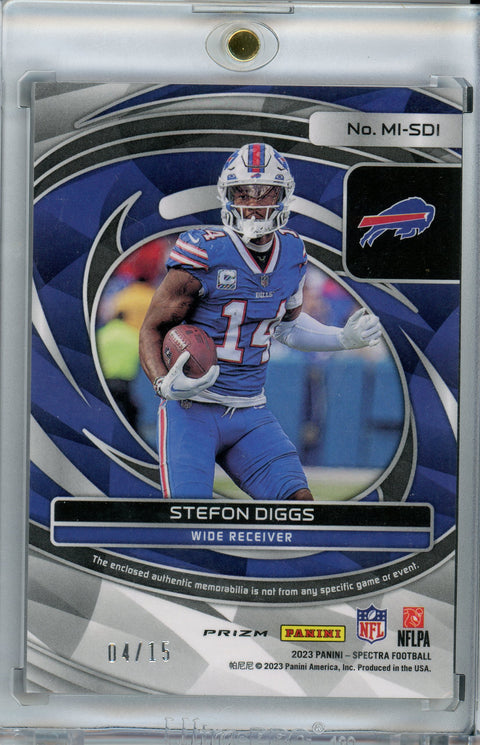 2023 Panini Spectra #MI-SDI Stefon Diggs Max Impact Pink Patch /15