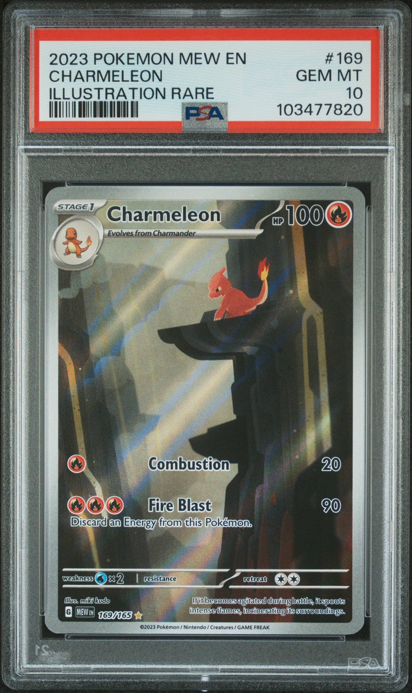2023 Pokemon Mew En-151 #169 Charmeleon Illustration Rare PSA 10