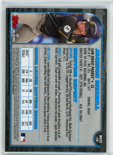 2024 Bowman Chrome #BC25-6 Jordan Lawlar 25th Anniversary Gold Refractors /50