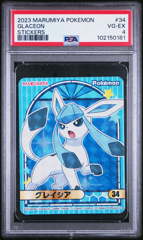 2023 Marumiya Pokemon Stickers #34 Glaceon Stickers PSA 4