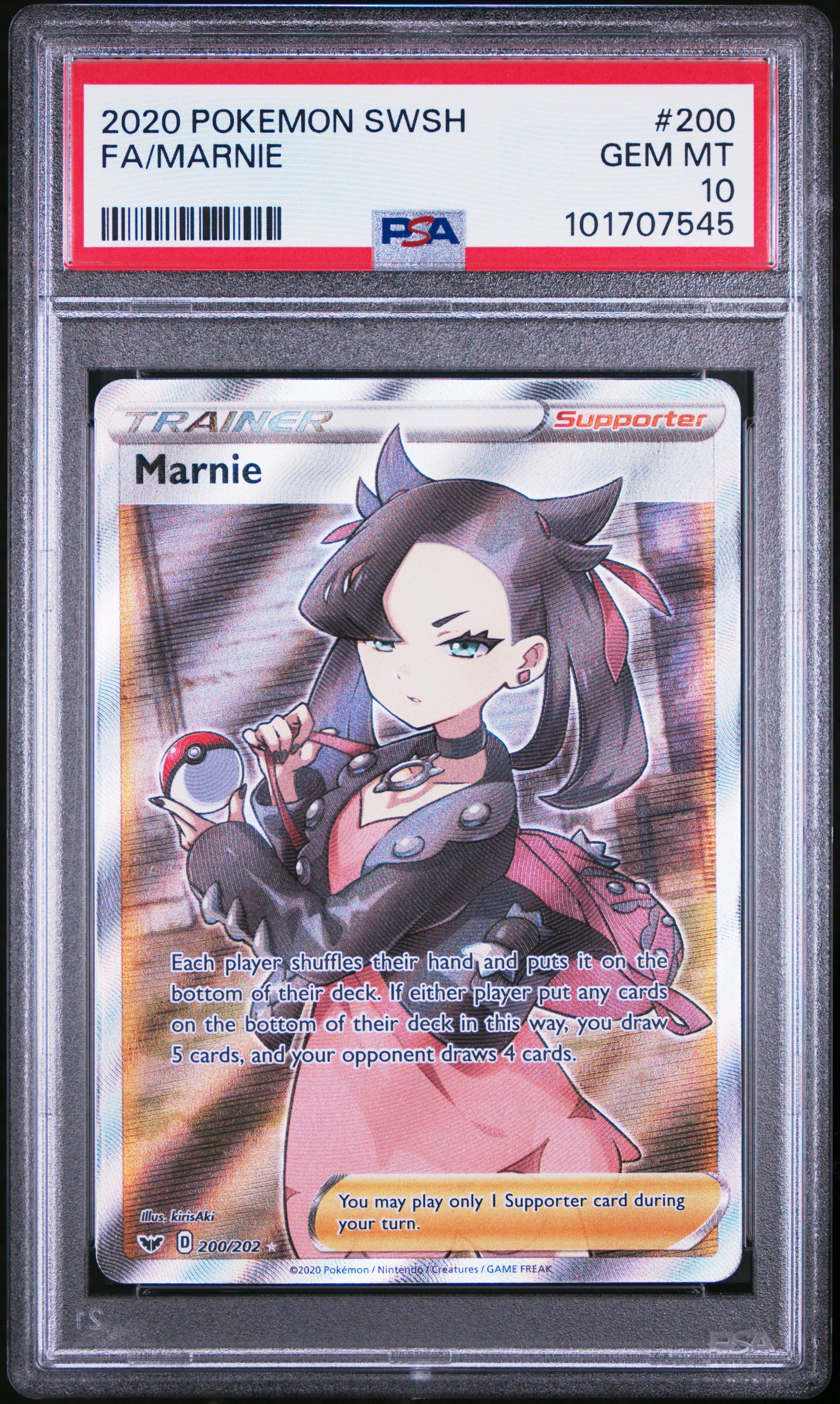 2020 Pokemon Sword & Shield #200 Fa/Marnie PSA 10
