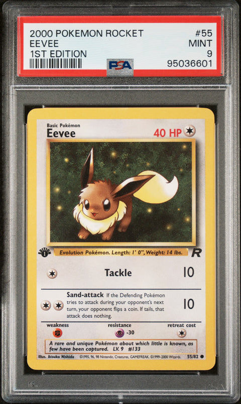 2000 Pokemon Rocket #55 Eevee 1st Edition PSA 9