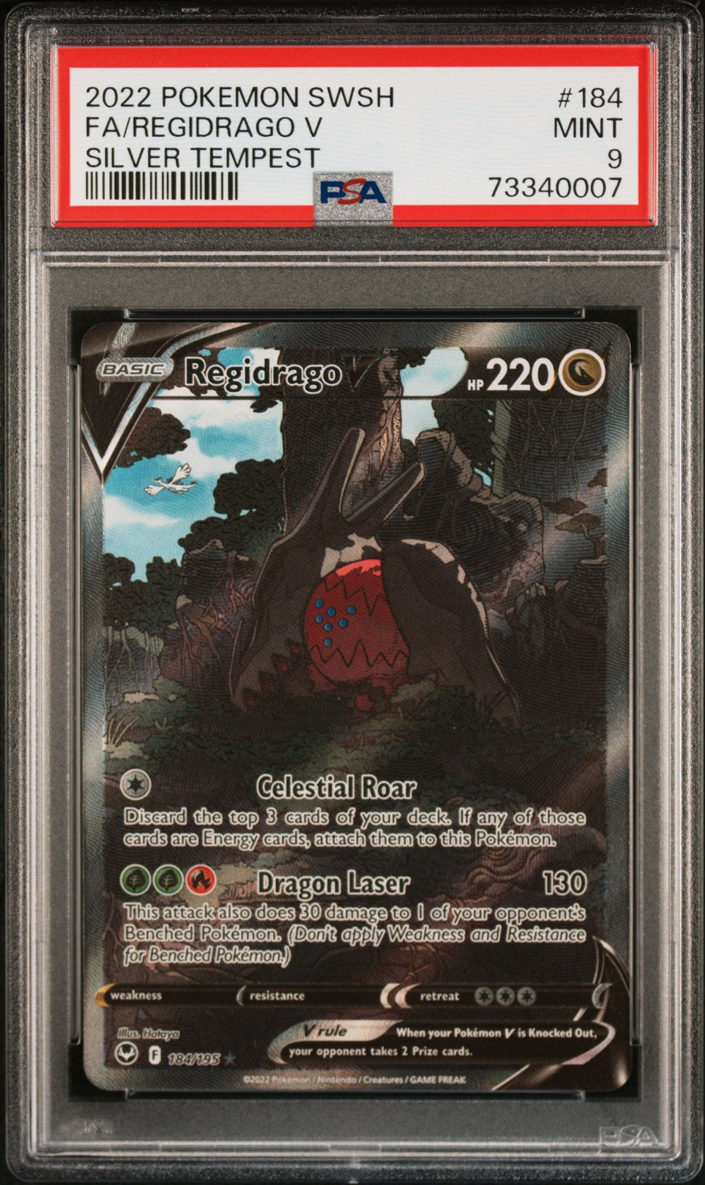 2022 Pokemon Sword & Shield #184 Fa/Regidrago V Silver Tempest PSA 9