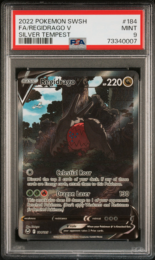2022 Pokemon Sword & Shield #184 Fa/Regidrago V Silver Tempest PSA 9