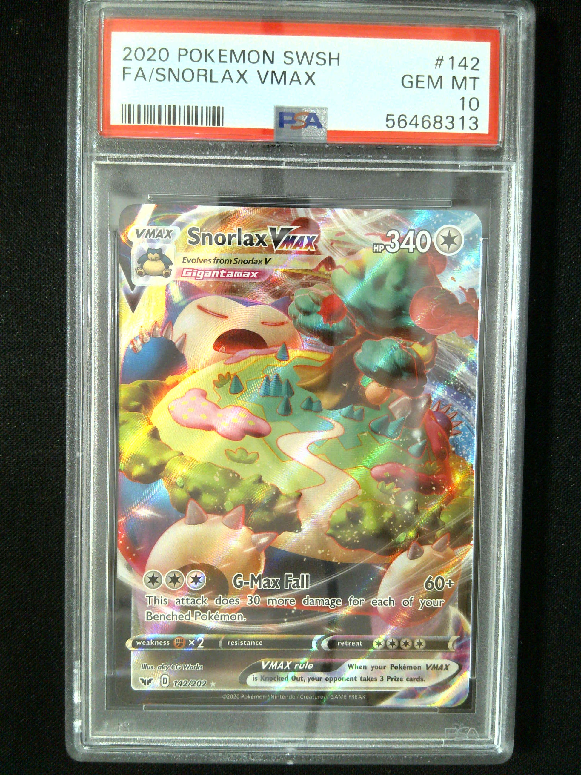snorlax vmax pokemon card 2020 Pokemon Sword & Shield #142 Fa/Snorlax Vmax PSA 10