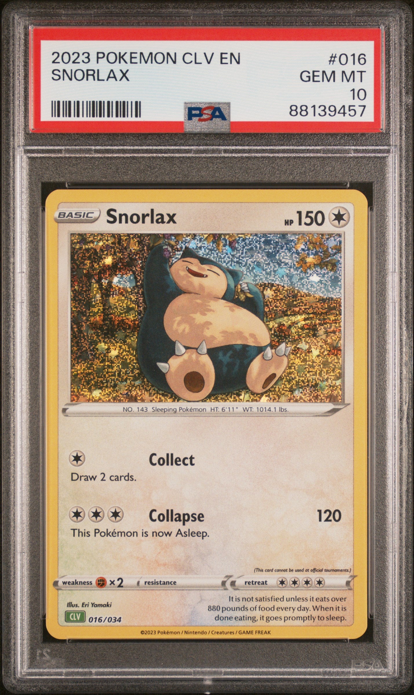 2023 Pokemon Clv-Venusaur & Lugia Ex Deck #016 Snorlax PSA 10