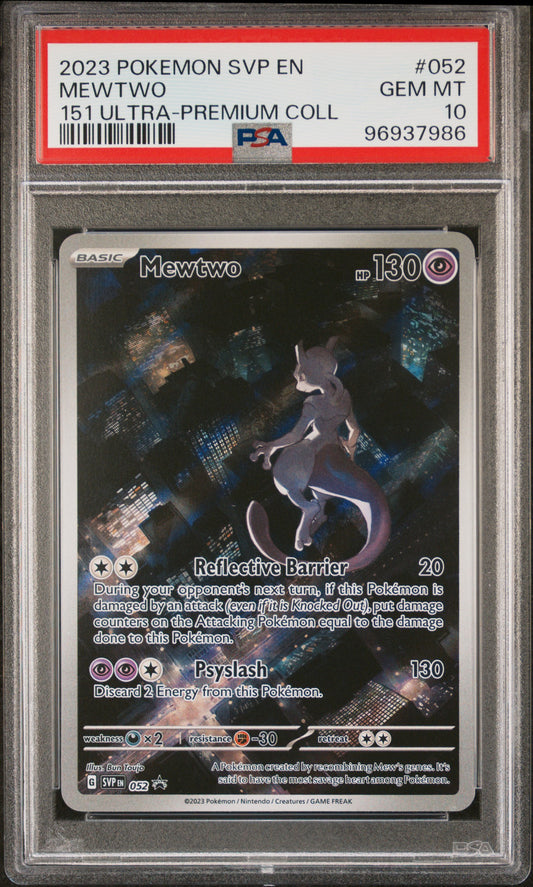 2023 POKEMON SVP EN-SV BLACK STAR PROMO MEWTWO #052 151 ULTRA-PREMIUM COLL PSA 10