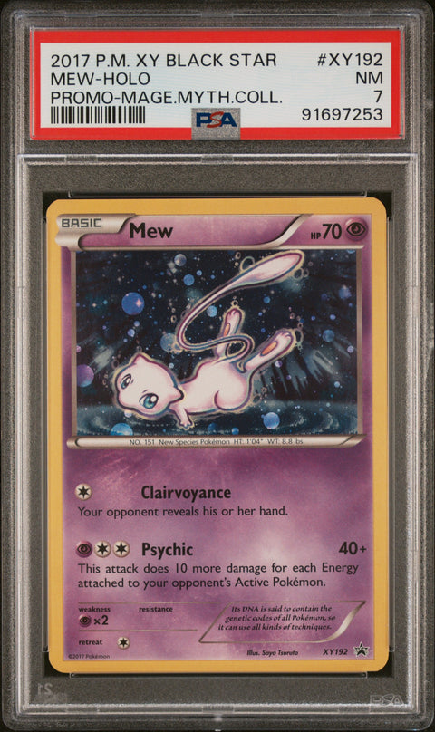 2017 Pokemon Xy #XY192 Mew-Holo Promo-Mage.Myth.Coll. PSA 7