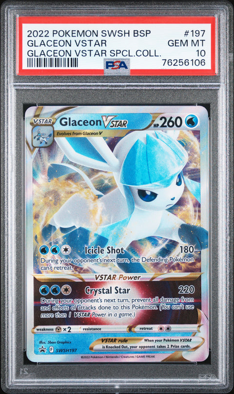 2022 Pokemon Swsh Promo #197 Glaceon Vstar Glaceon Vstar Spcl.Coll. PSA 10