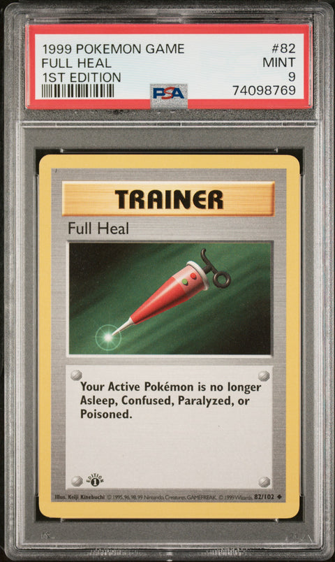 1999 Pokemon Game #82 Full Heal 1st Edition PSA 9