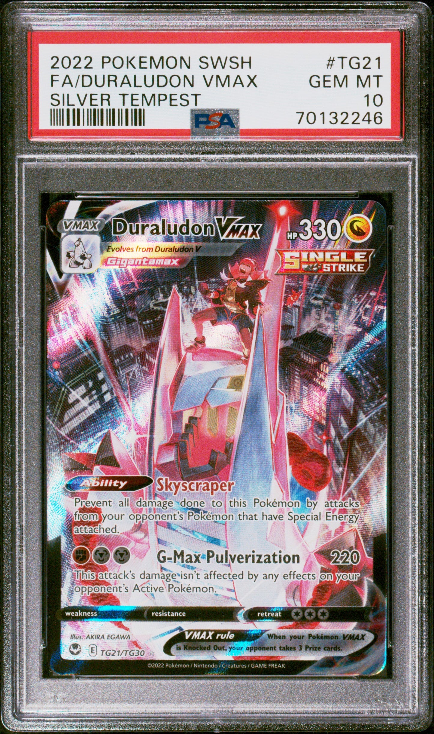 2022 Pokemon  #TG21 Fa/Duraludon Vmax Silver Tempest PSA 10