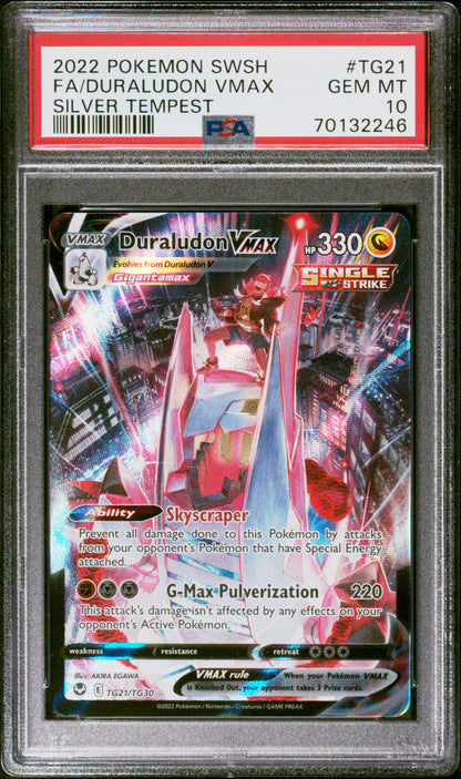 2022 Pokemon  #TG21 Fa/Duraludon Vmax Silver Tempest PSA 10