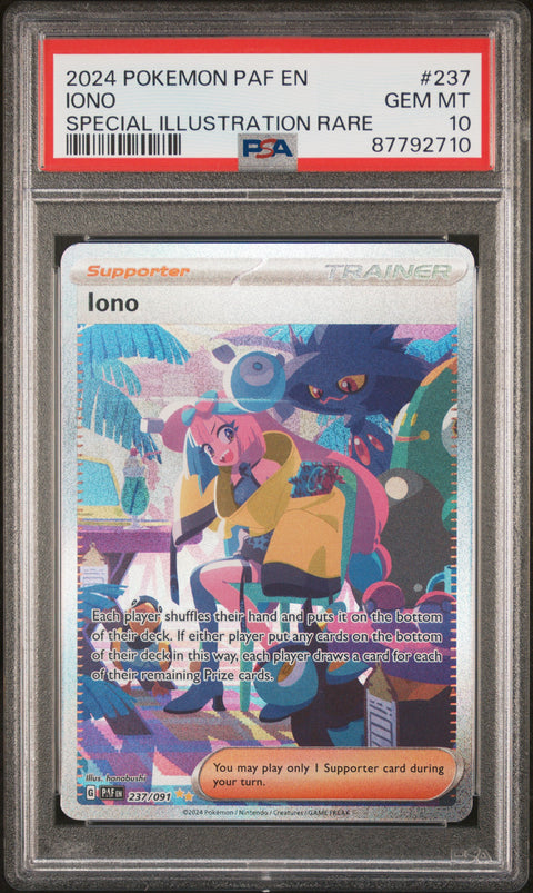 2024 Pokemon Paf En-Paldean Fates #237 Iono Special Illustration Rare PSA 10