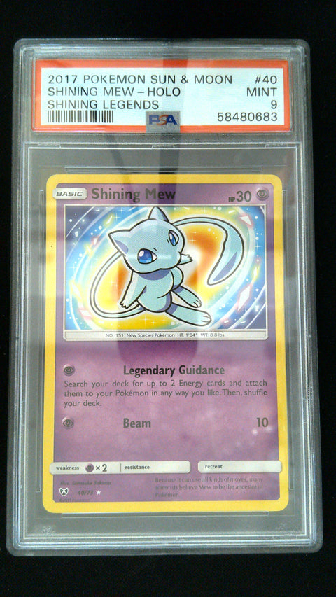 2017 Pokemon #40 Shining Mew-Holo Shining Legends PSA 9