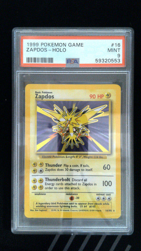 1999 Pokemon Game #16 Zapdos-Holo PSA 9