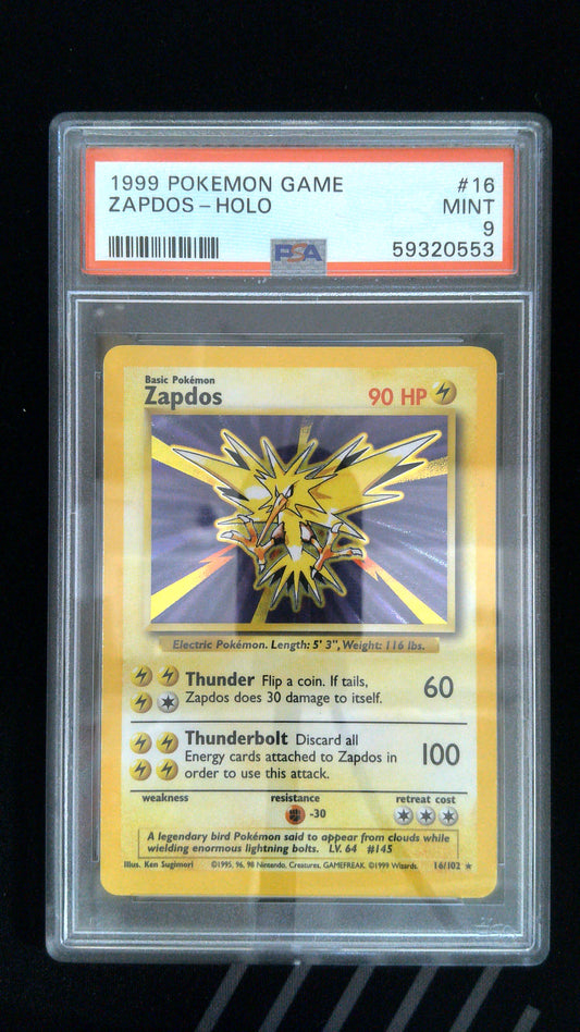 1999 Pokemon Game #16 Zapdos-Holo PSA 9