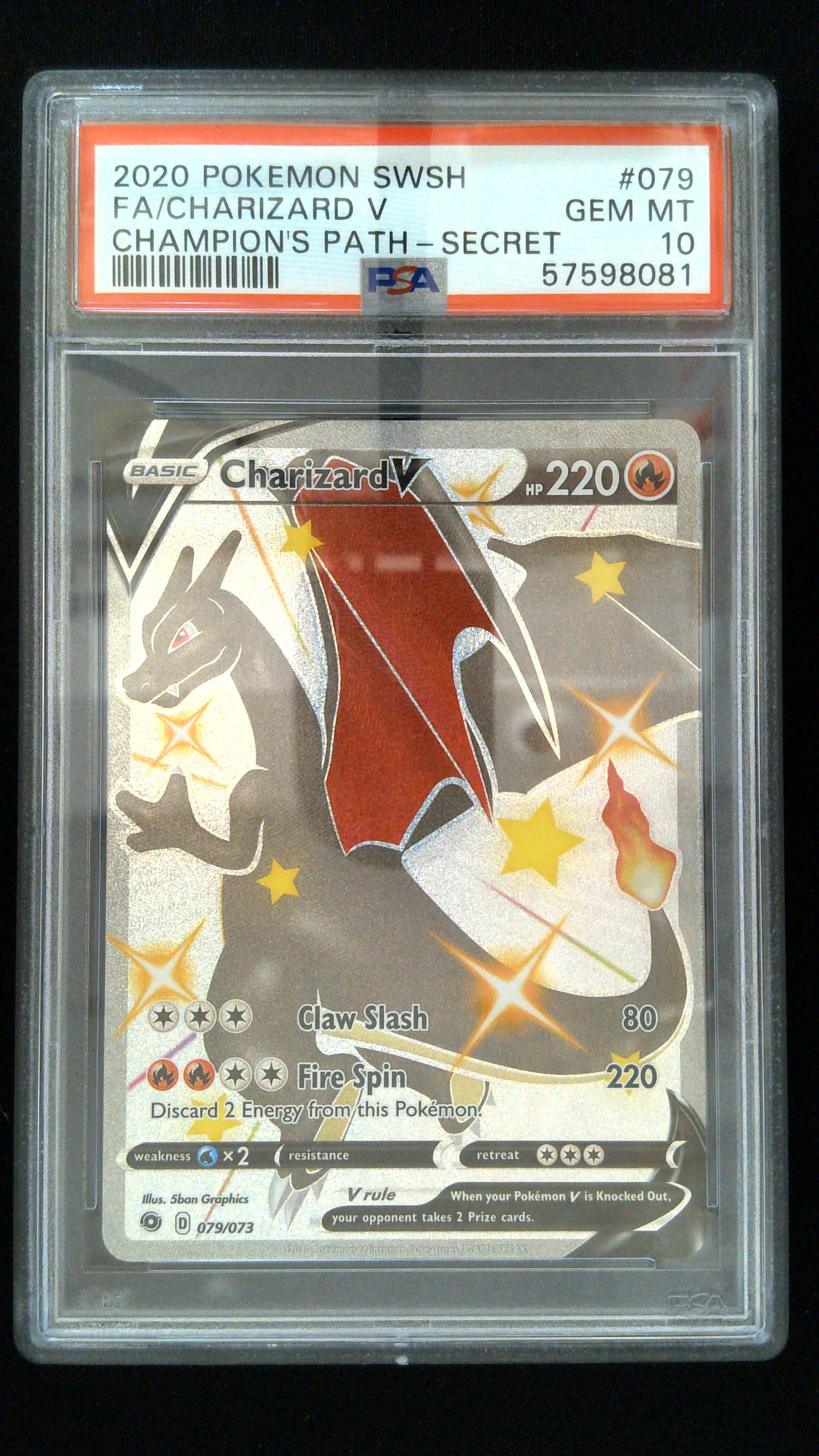 2020 Pokemon #079 Fa/Charizard V Champion'S Path-Secret PSA 10
