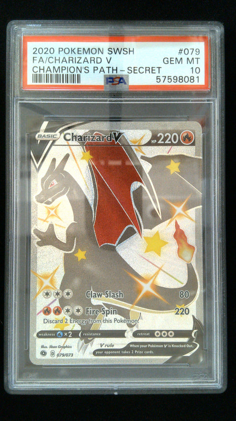 2020 Pokemon #079 Fa/Charizard V Champion'S Path-Secret PSA 10
