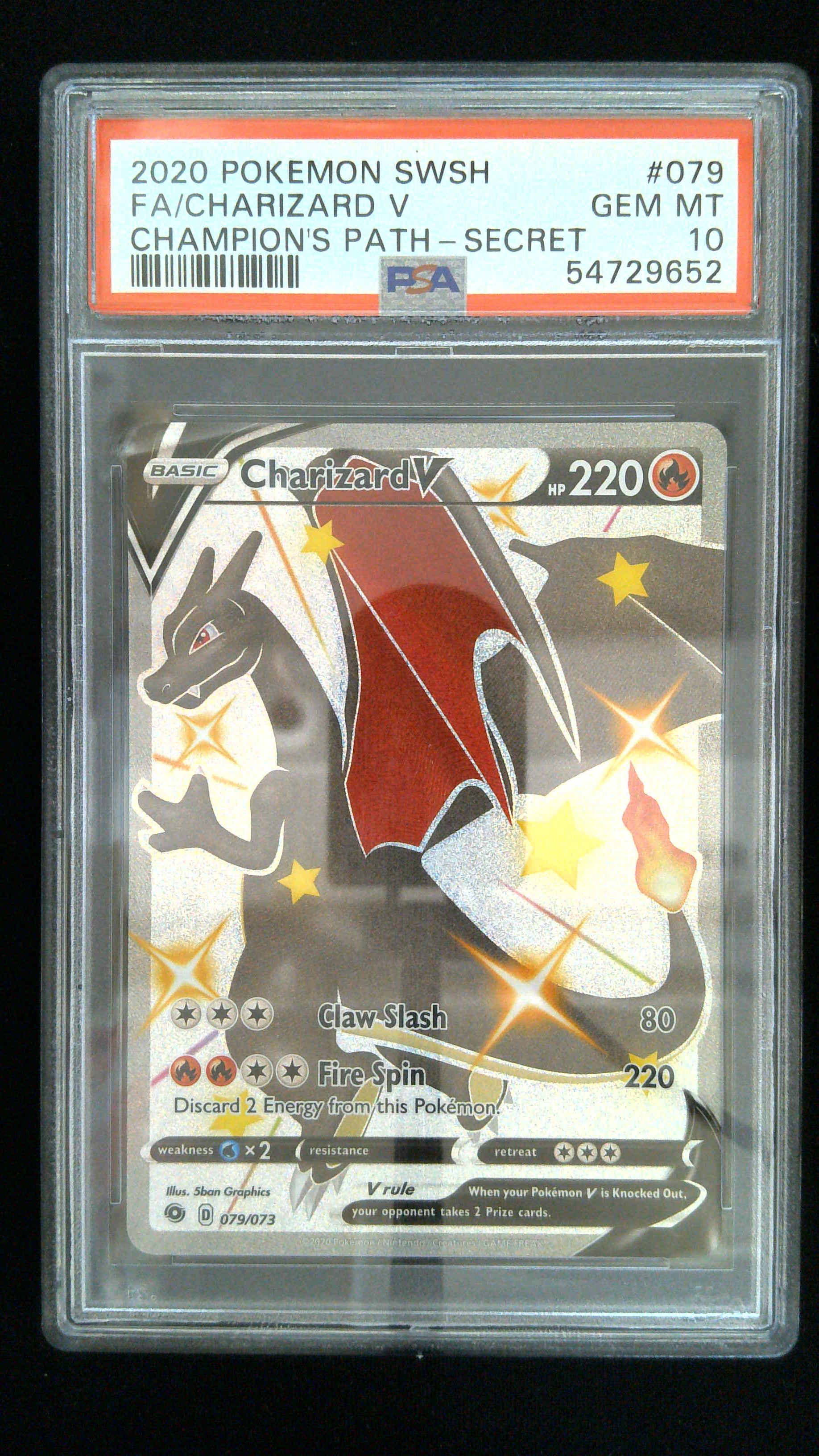 2020 Pokemon #079 Fa/Charizard V Champion'S Path-Secret PSA 10