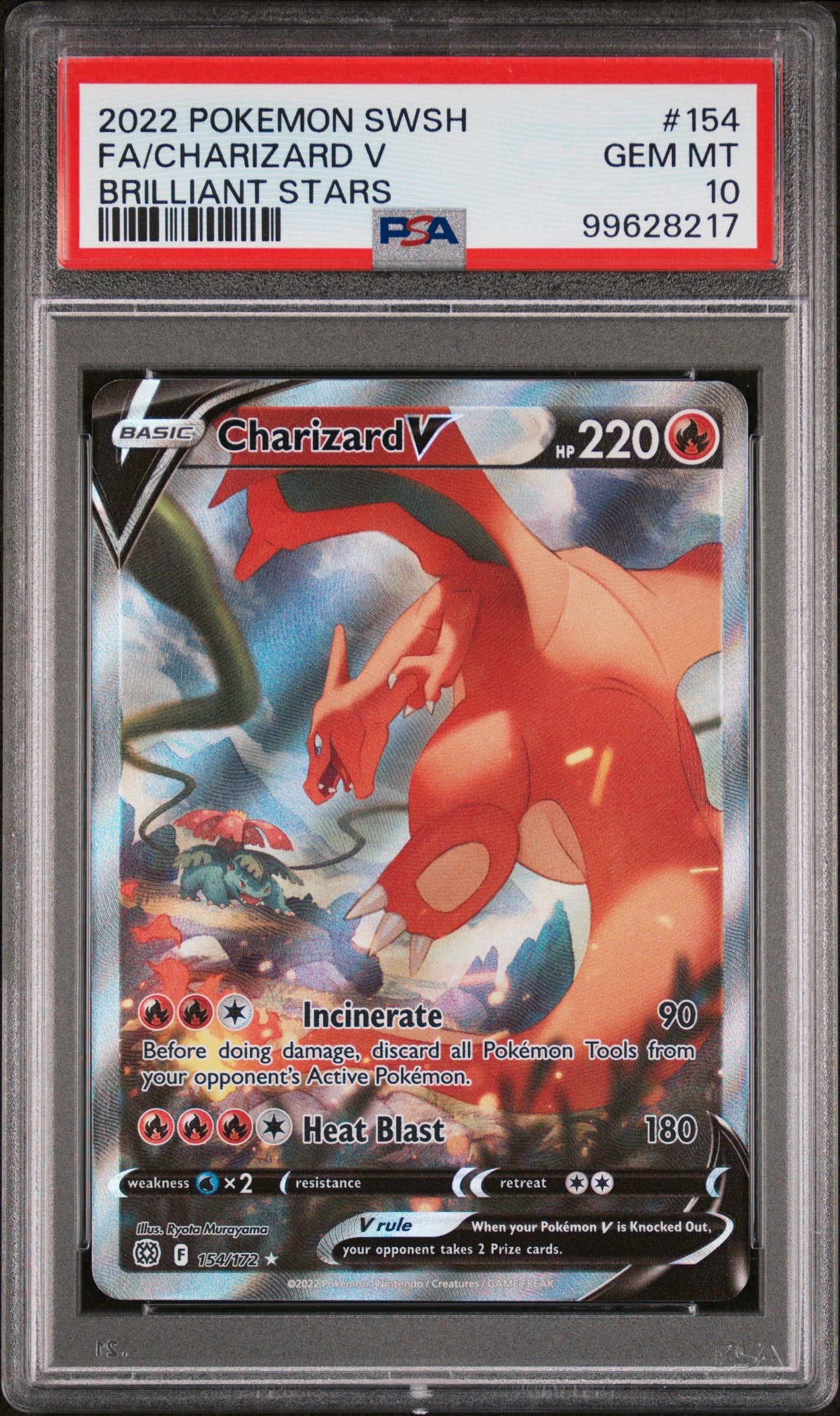 2022 Pokemon #154 Fa/Charizard V Brilliant Stars PSA 10