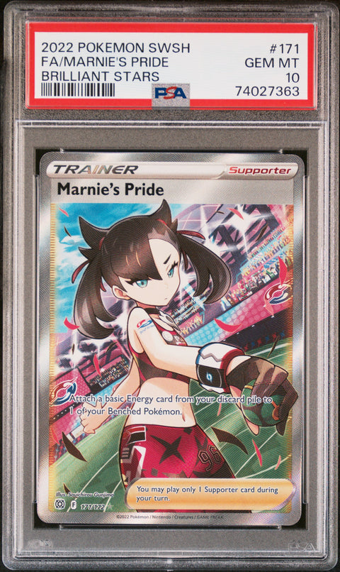 2022 Pokemon #171 Fa/Marnie'S Pride Brilliant Stars PSA 10