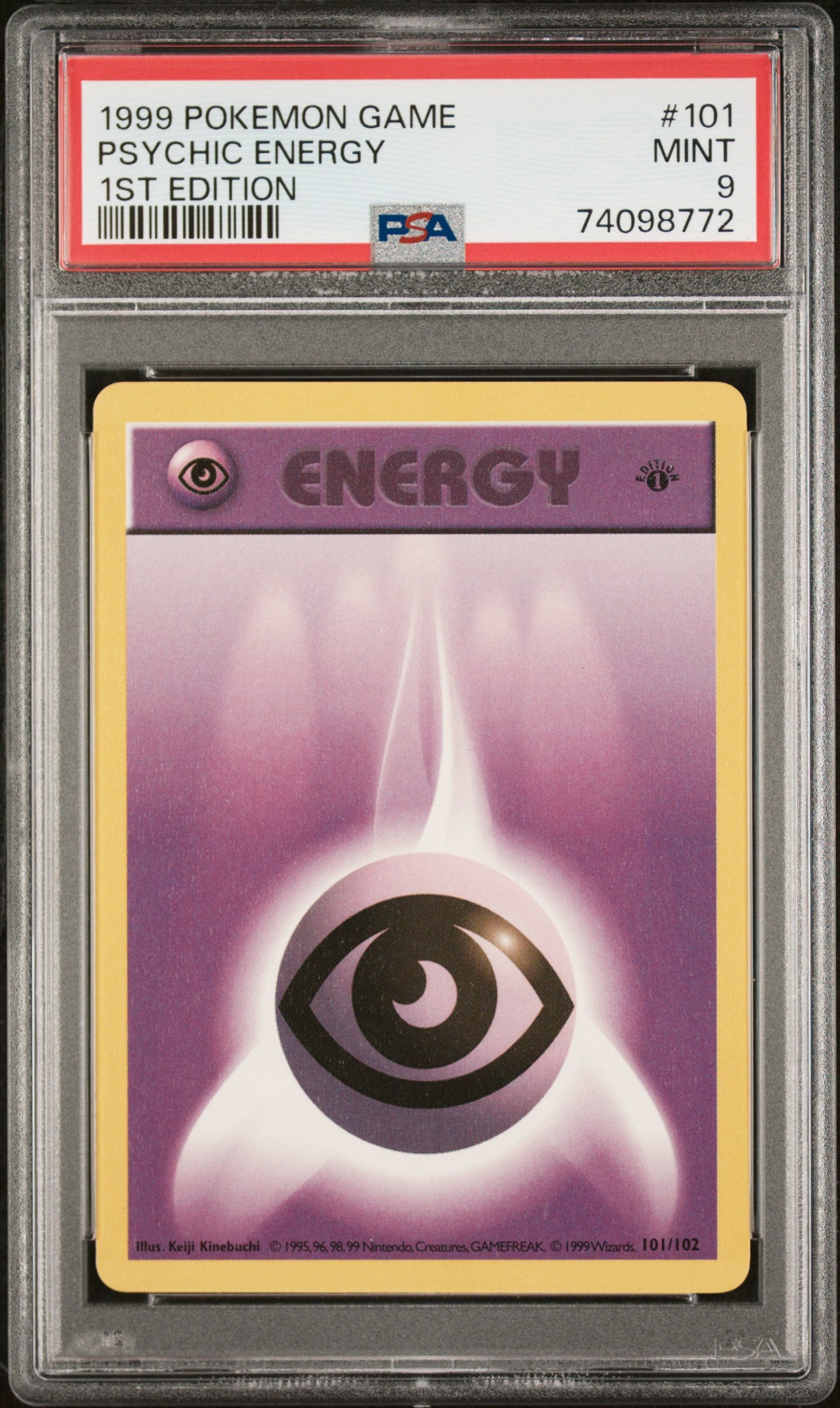 1999 Pokemon Game #101 Psychic Energy 1st Edition PSA 9