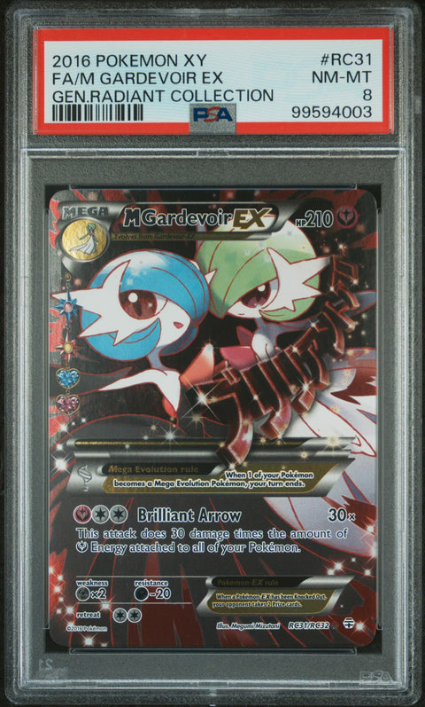 2016 Pokemon Xy #RC31 Fa/M Gardevoir Ex Gen.Radiant Collection PSA 8