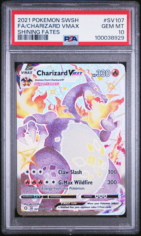 2021 Pokemon #SV107 Fa/Charizard Vmax Shining Fates PSA 10