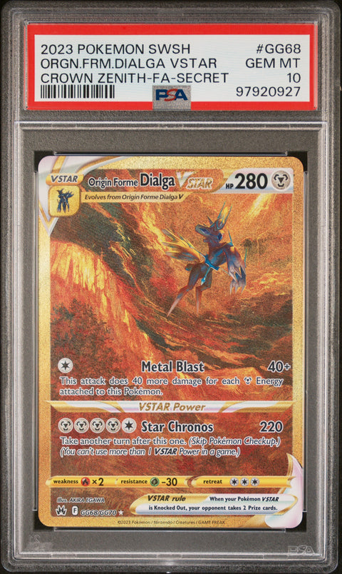 2023 Pokemon #GG68 Orgn.Frm.Dialga Vstar Crown Zenith-Fa-Secret PSA 10