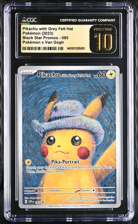 2023 Black Star Promos #085 Pikachu with Grey Felt Hat CGC 10