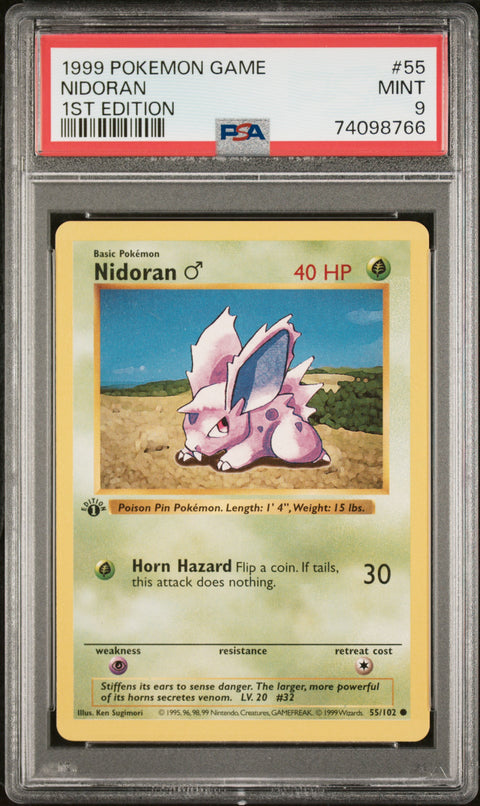 1999 Pokemon Game #55 Nidoran 1st Edition PSA 9