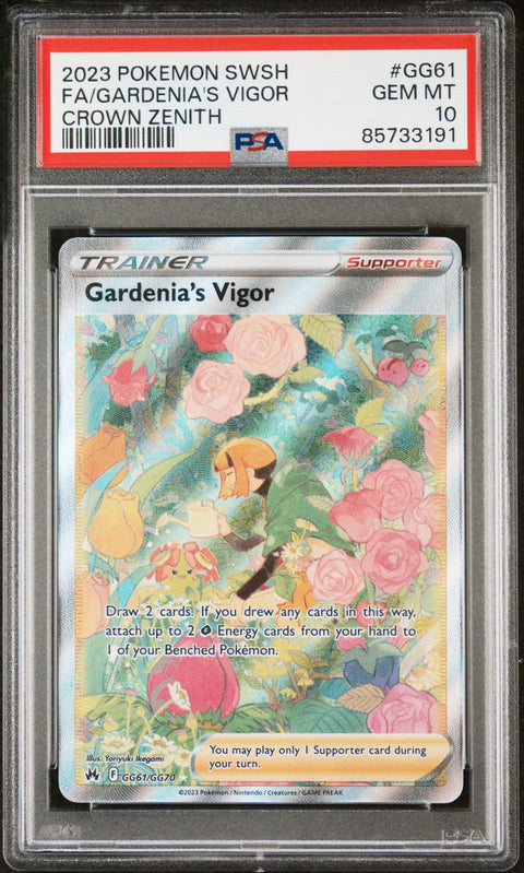 2023 Pokemon Sword And Shield Crown Zenith #GG61 Fa/Gardenia'S Vigor PSA 10