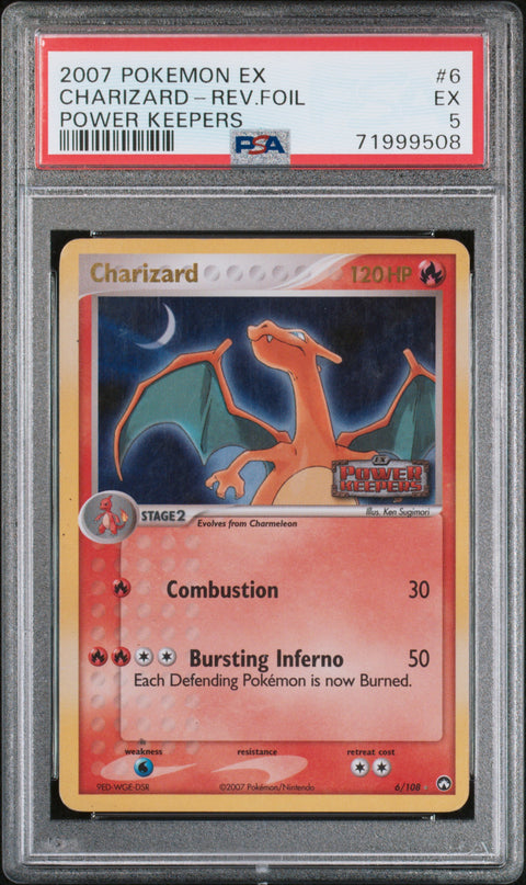 2007 Pokemon Ex Power Keepers #6 Charizard-Rev.Foil Power Keepers PSA 5
