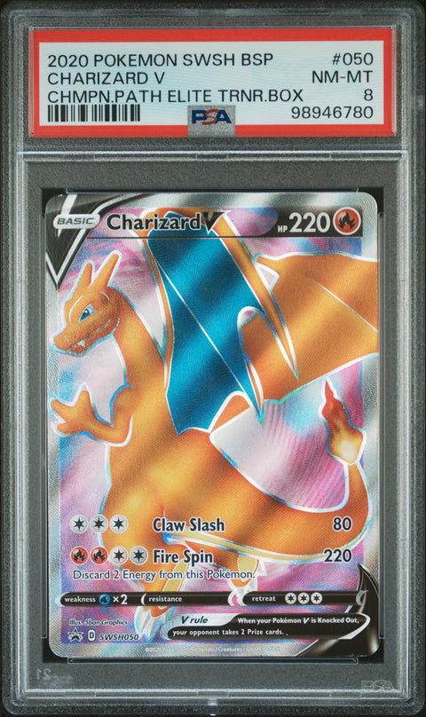 2020 Pokemon Swsh Black Star Promo #050 Charizard V PSA 8