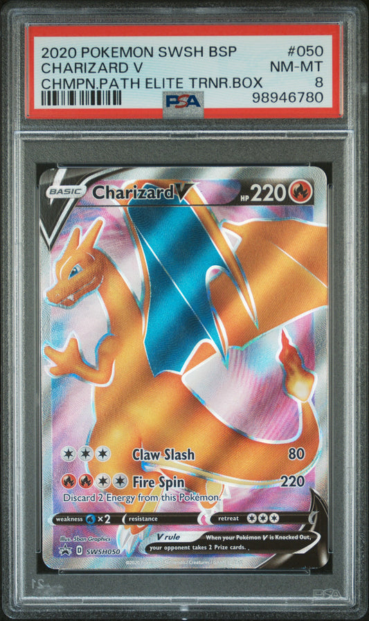2020 Pokemon Swsh Black Star Promo #050 Charizard V PSA 8