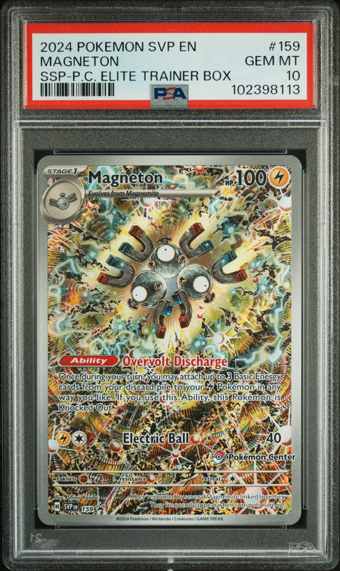 2024 Pokemon Promo #159 Magneton Surging Sparks P.C. Etb PSA 10