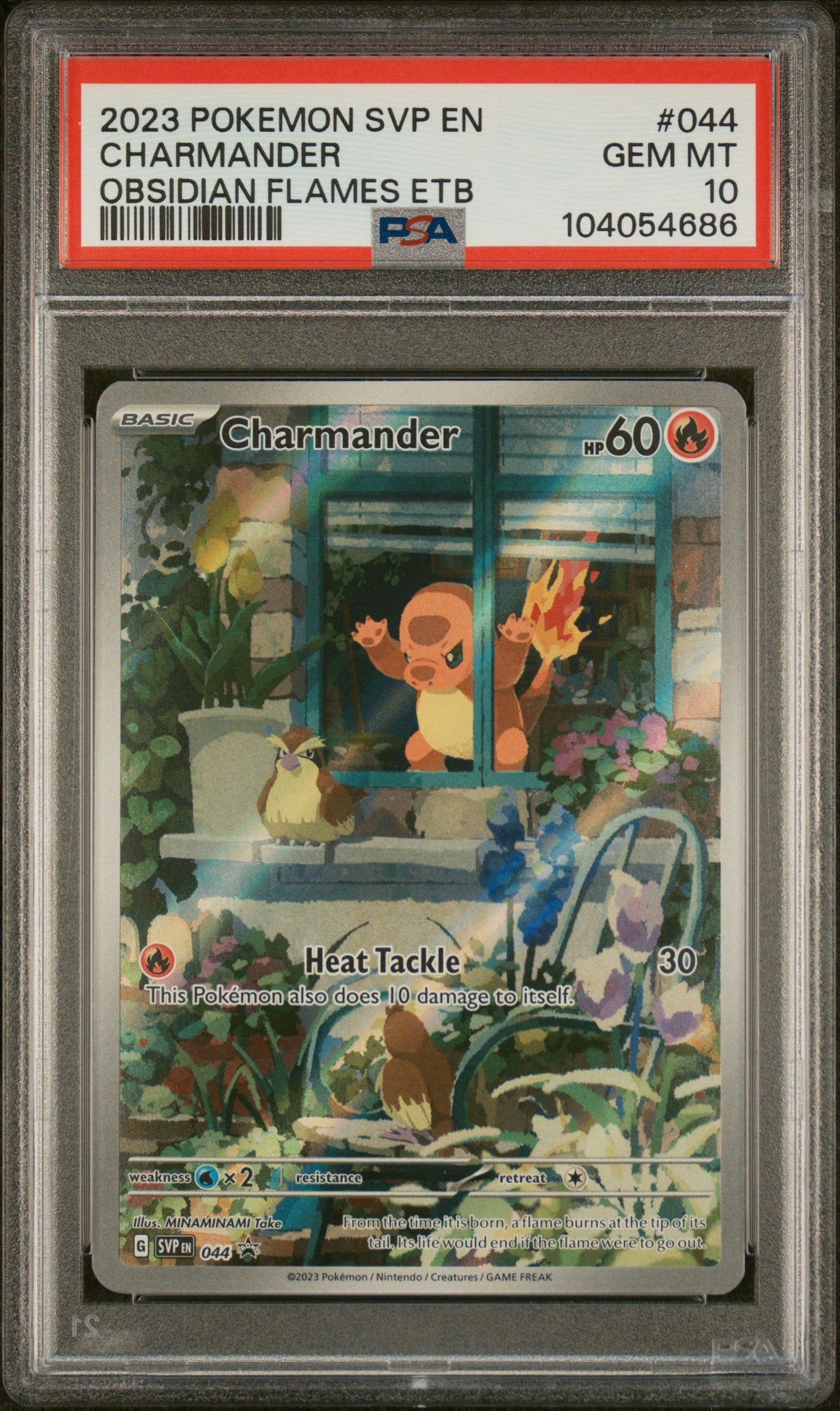 2023 Pokemon Promo #044 Charmander Obsidian Flames Etb PSA 10