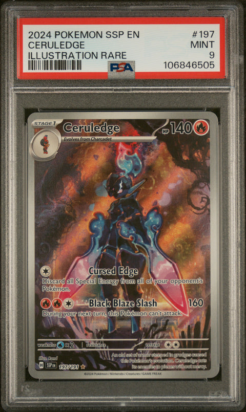 2024 Pokemon Ssp En-Surging Sparks #197 Ceruledge Illustration Rare PSA 9