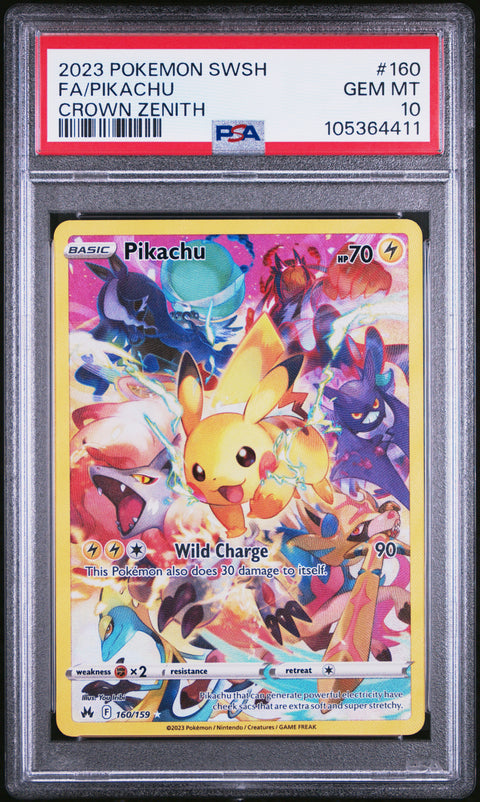 2023 Pokemon Sword And Shield Crown Zenith #160 Fa/Pikachu Crown Zenith PSA 10