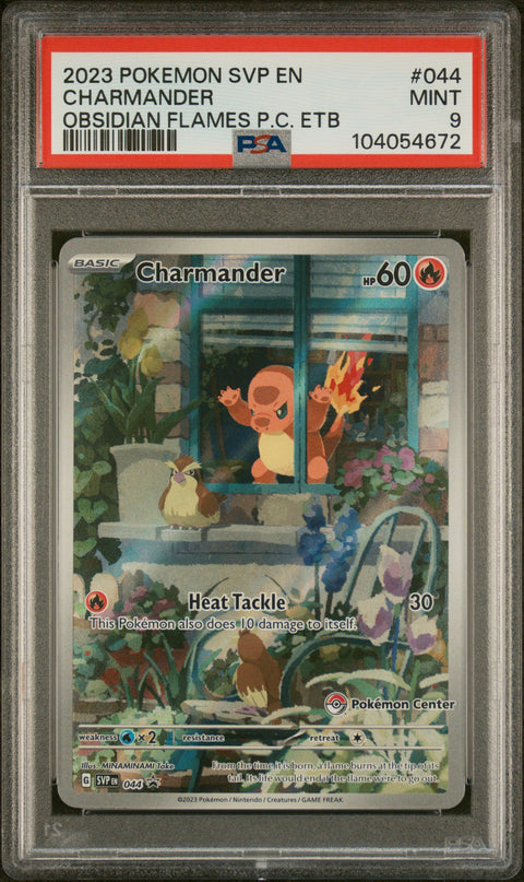 2023 Pokemon Black Star Promo #044 Charmander Obsidian Flames P.C. Etb PSA 9