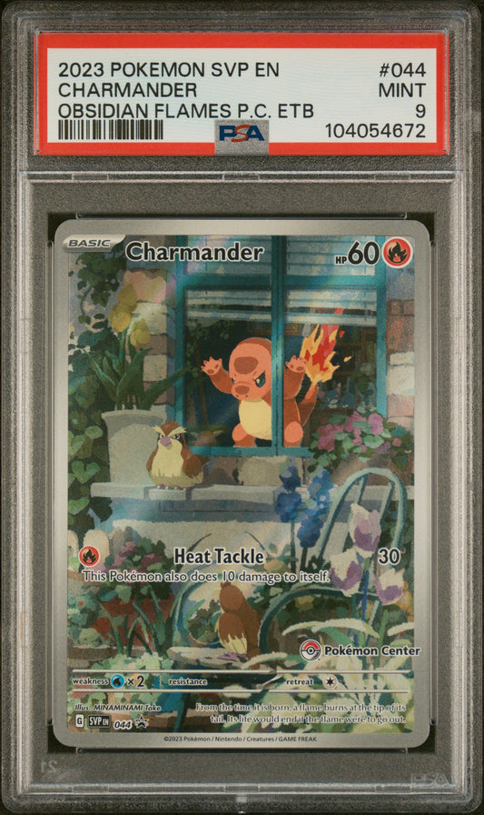 2023 Pokemon Black Star Promo #044 Charmander Obsidian Flames P.C. Etb PSA 9