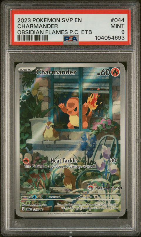 2023 Pokemon Black Star Promo #044 Charmander Obsidian Flames P.C. Etb PSA 9