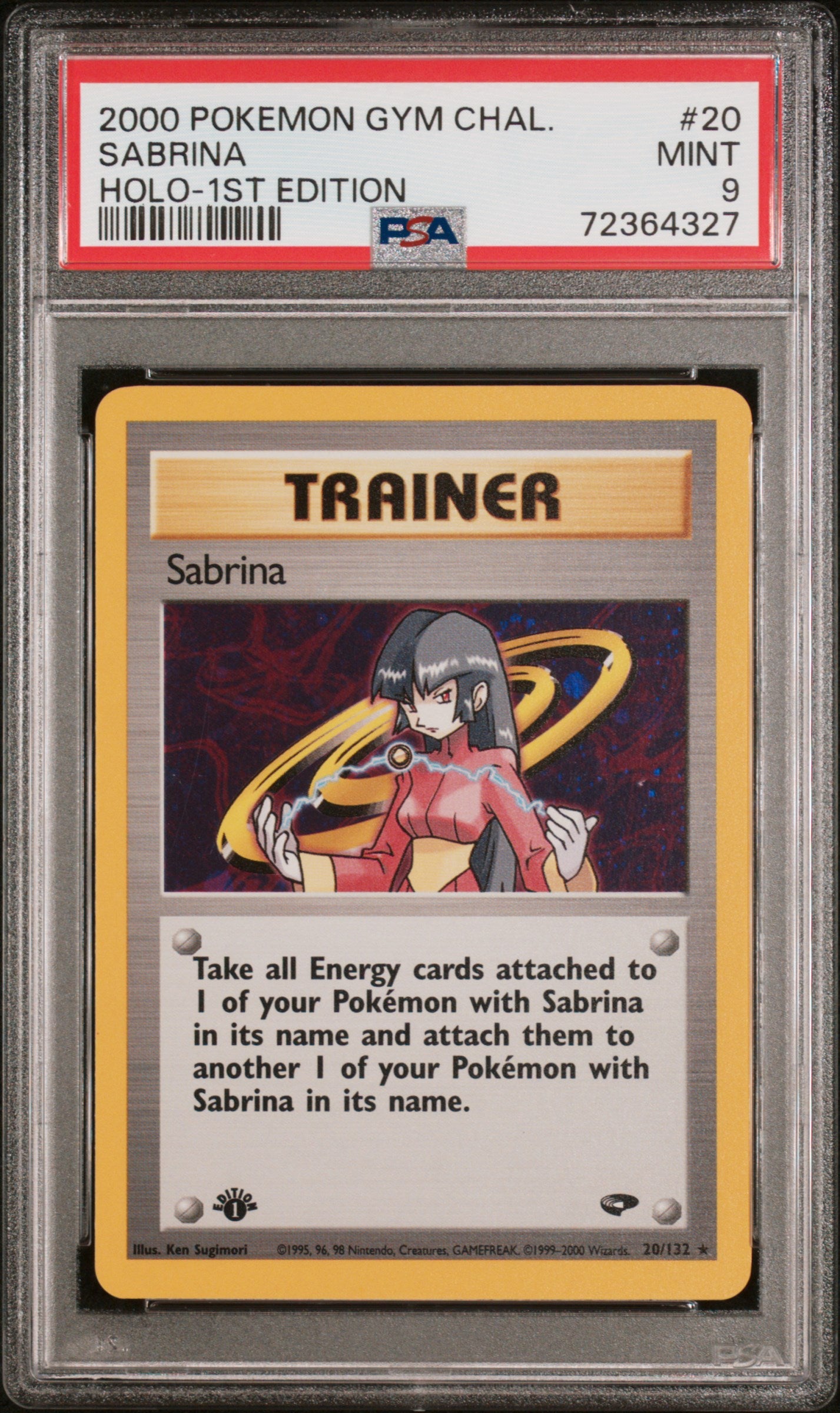 2000 Pokemon Gym Challenge #20 Sabrina Holo-1st Edition PSA 9