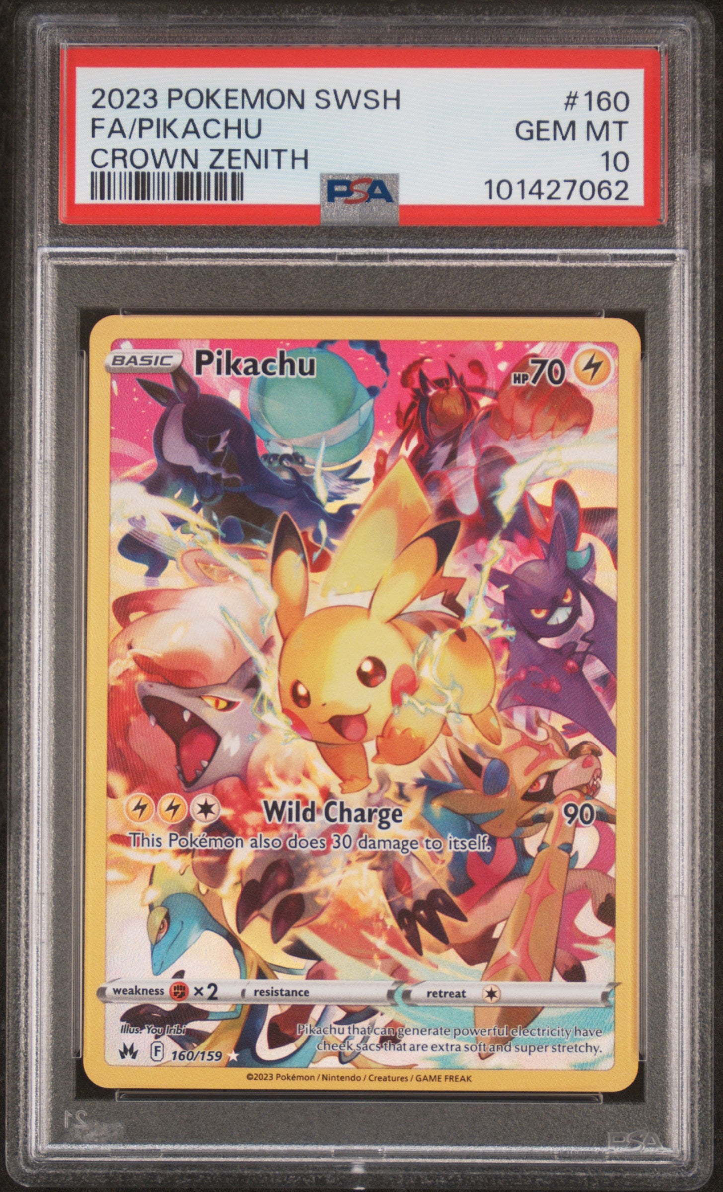 2023 Pokemon Sword And Shield Crown Zenith #160 Fa/Pikachu Crown Zenith PSA 10