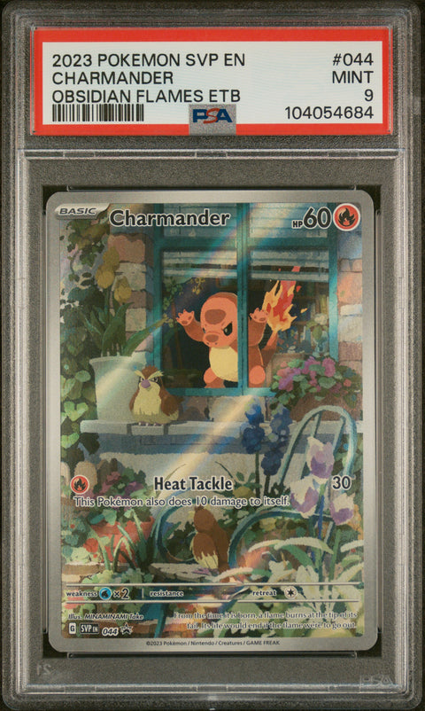 2023 Pokemon Black Star Promo #044 Charmander Obsidian Flames Etb PSA 9